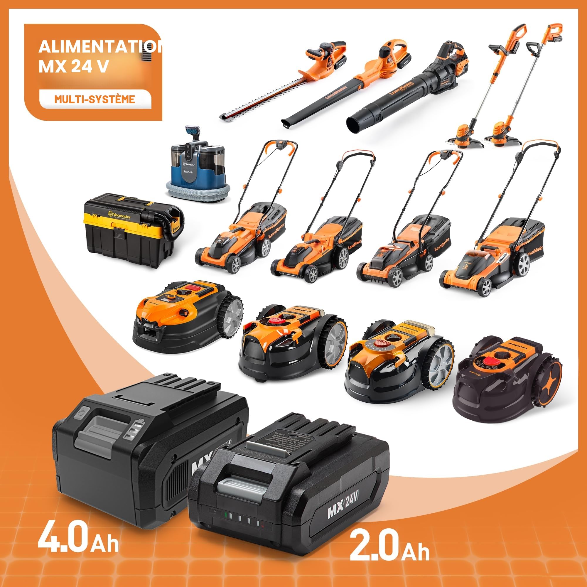 Lawnmaster OcuMow®16 Robot Tondeuse sans Fil pour Tondeuse à Gazon autopropulsée jusqu'à 200 ㎡, évite Les Obstacles, sans câble de limitation VBRM16 Plus