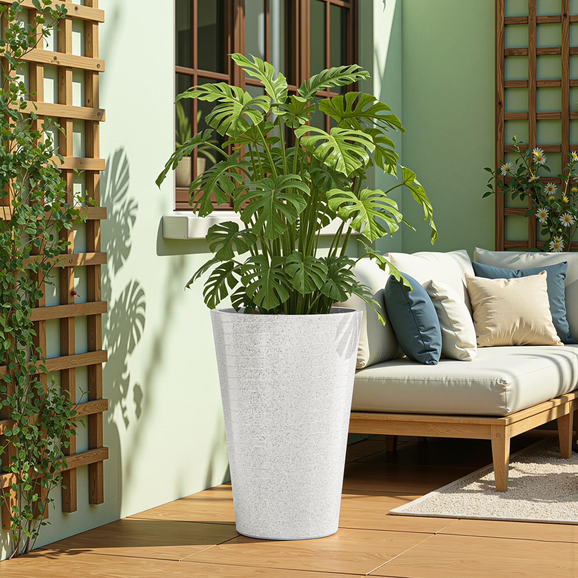 Kuber Industries 23 Inch Big Size Planter - Grey -11