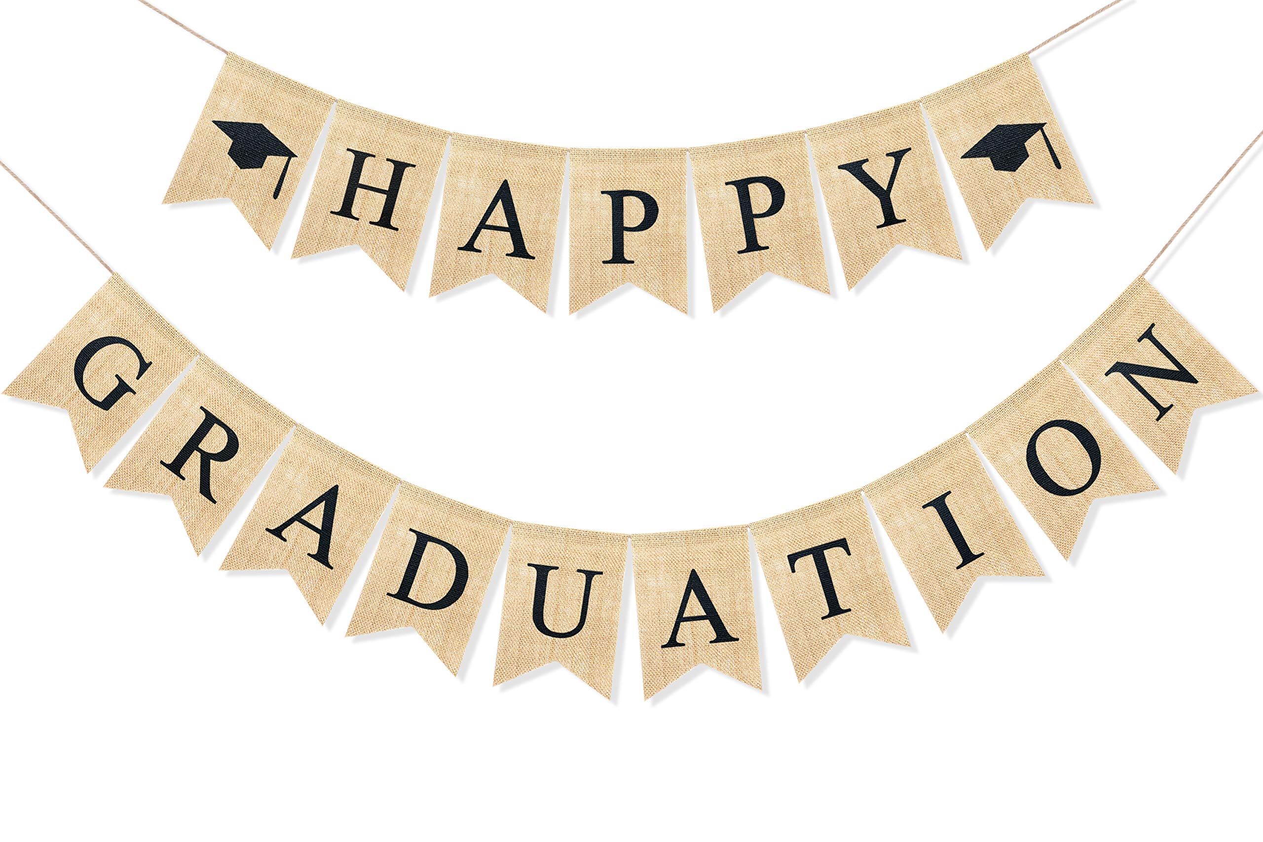 Uniwish Happy Graduation Banner for College High School 2025 Graduation Decorations Garland Congrats Grad Party Supplies Indoor Outdoor Home Decor, Pre-Strung, NO DIY