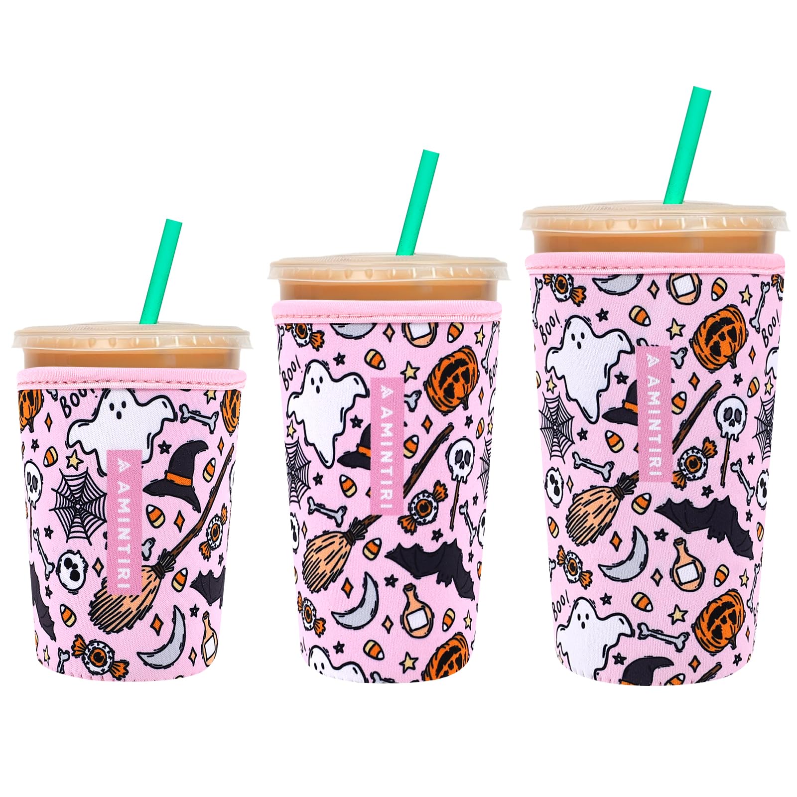 Amintiri Reusable Insulator Neoprene Sleeve for Iced Coffee &amp; Cold Soda
