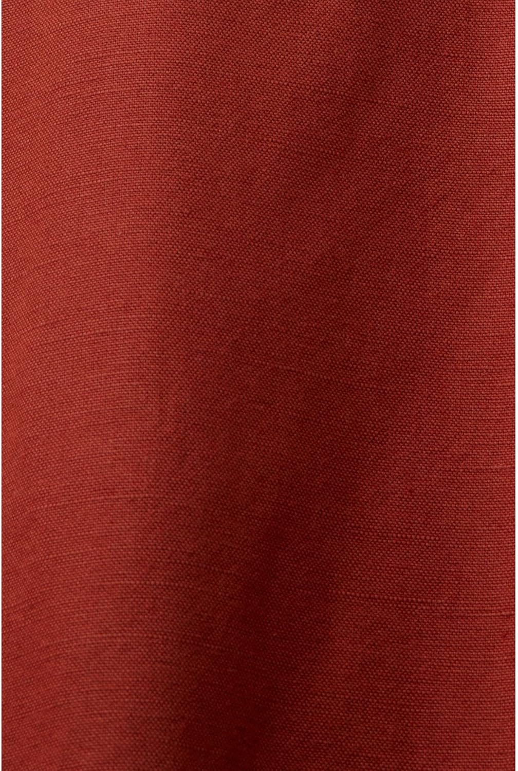 Close-up of the terracotta fabric of the ESPRIT Women's Blazer, showing the linen and cotton blend texture.