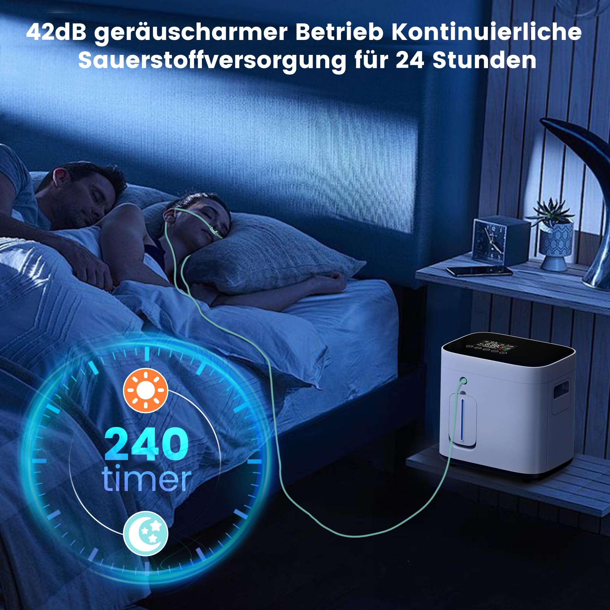 Sauerstoffkonzentrator für Zuhause 1–7 L/min · 93% Sauerstoffkonzentration