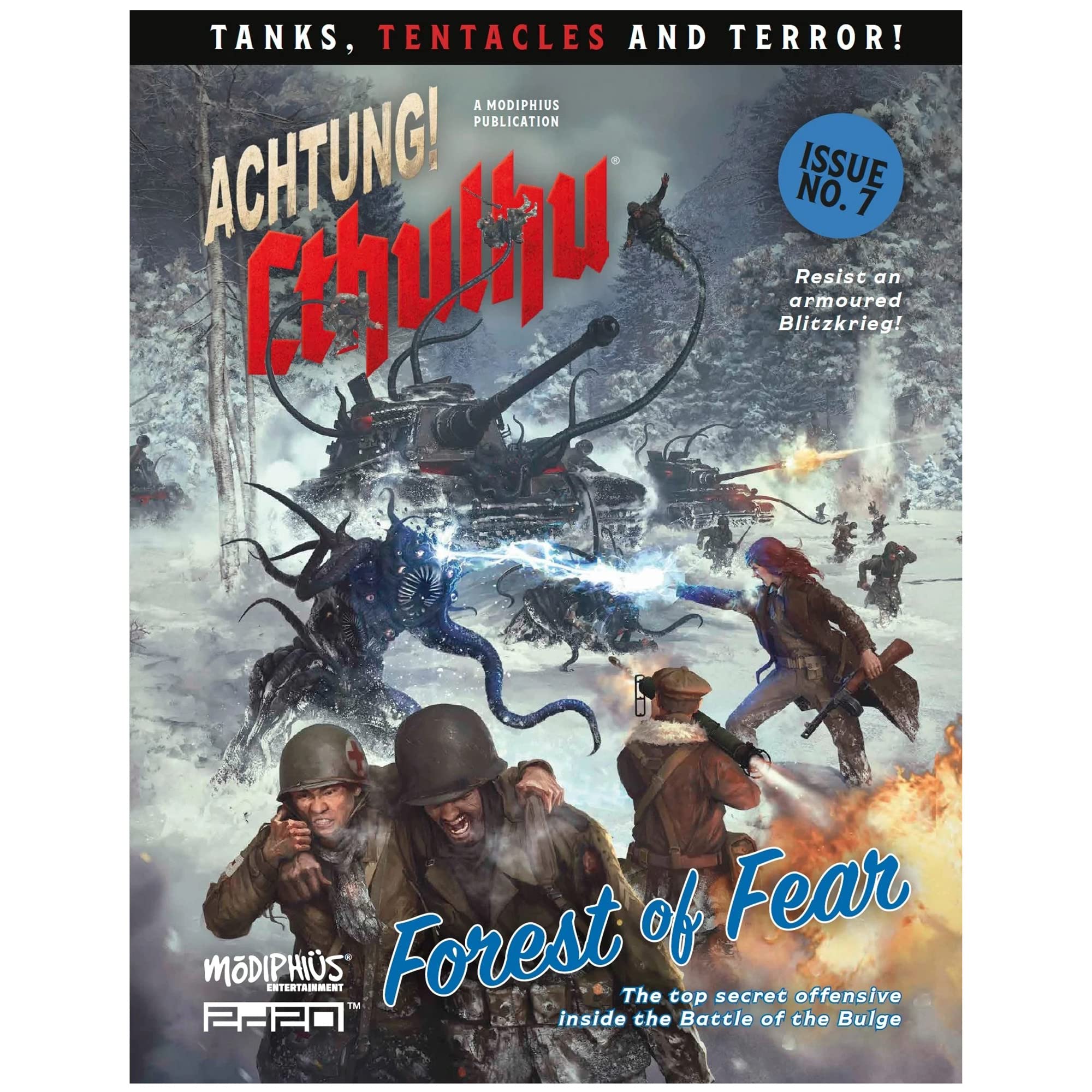 Modiphius Games Achtung! Cthulhu 2d20: Forest of Fear Expansion - Issue No. 7, RPG Book Adventure, Tanks Tentacles & Terror, Role-Playing Game, Modiphius Entertainment 2d20