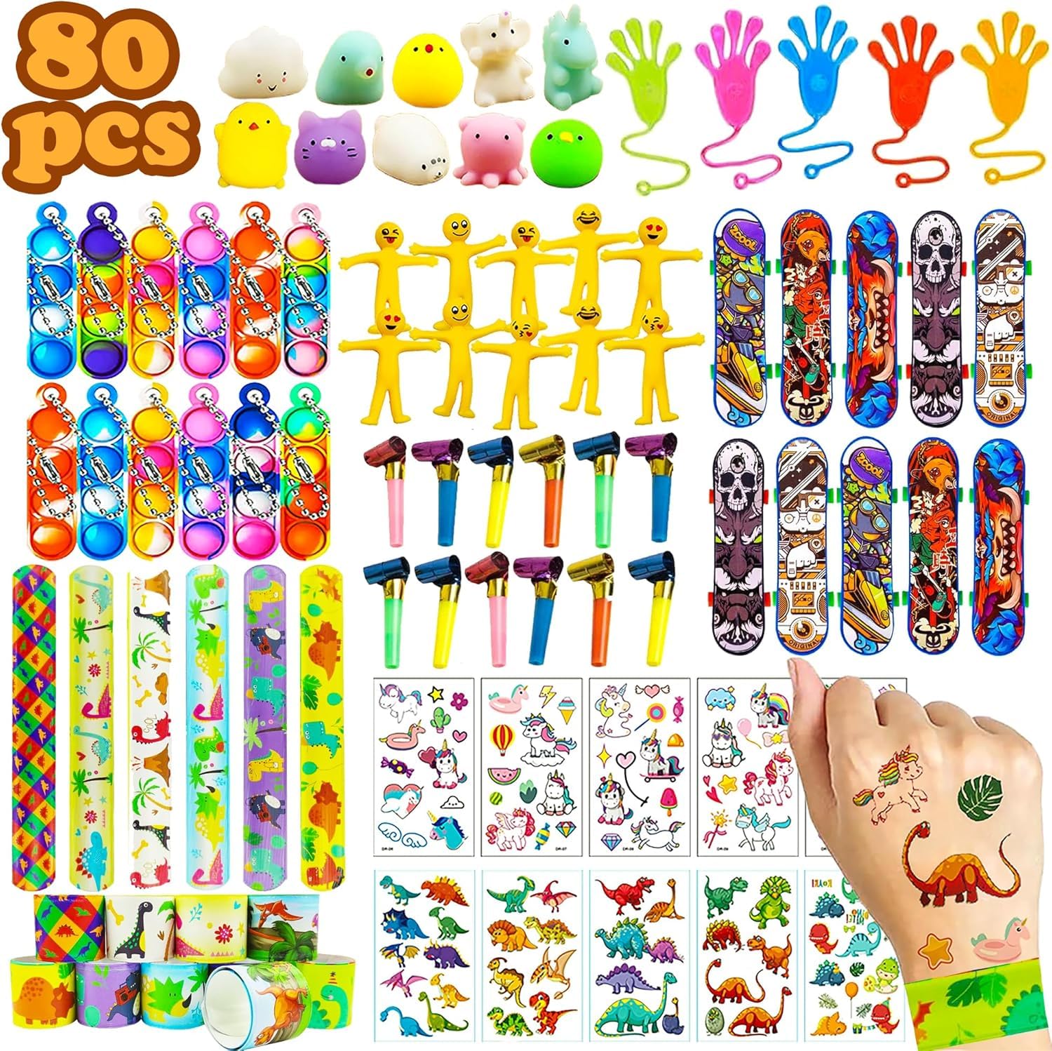 80pcs party bag fillers for kids ,Party Fillers for Kids Parties,Prize Box Toys Assortment Toys Classroom Prizes Rewards,Toy Bulk Party Bag Fillers for Kids