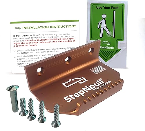 Miniatura 2 de StepNpull Abridor de puerta manos libres, tirador de pie de puerta sin contacto y herramientas comerciales sin contacto para baño (cobre-1 pieza)