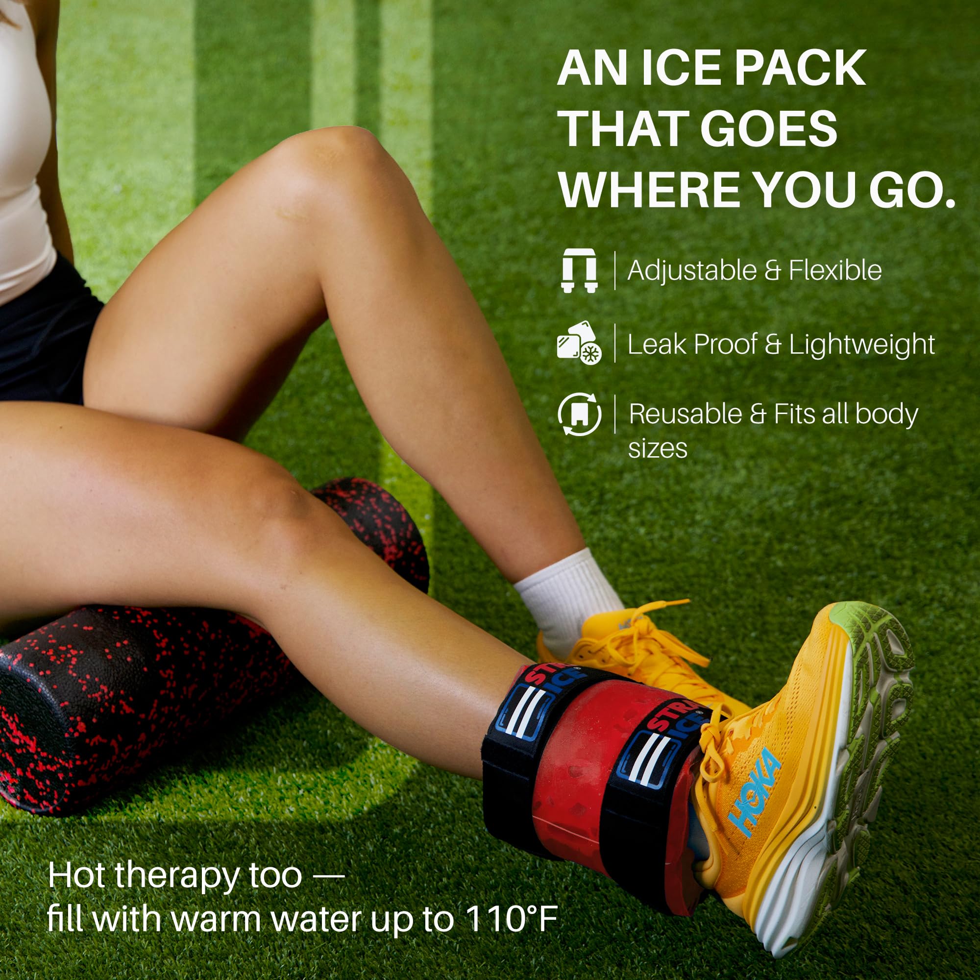 Bolsa de hielo con correa rellenable y reutilizable, envoltura de terapia de frío y calor, compresa universal para espalda, hombros, rodillas, codos para aliviar el dolor, terapia, lesiones