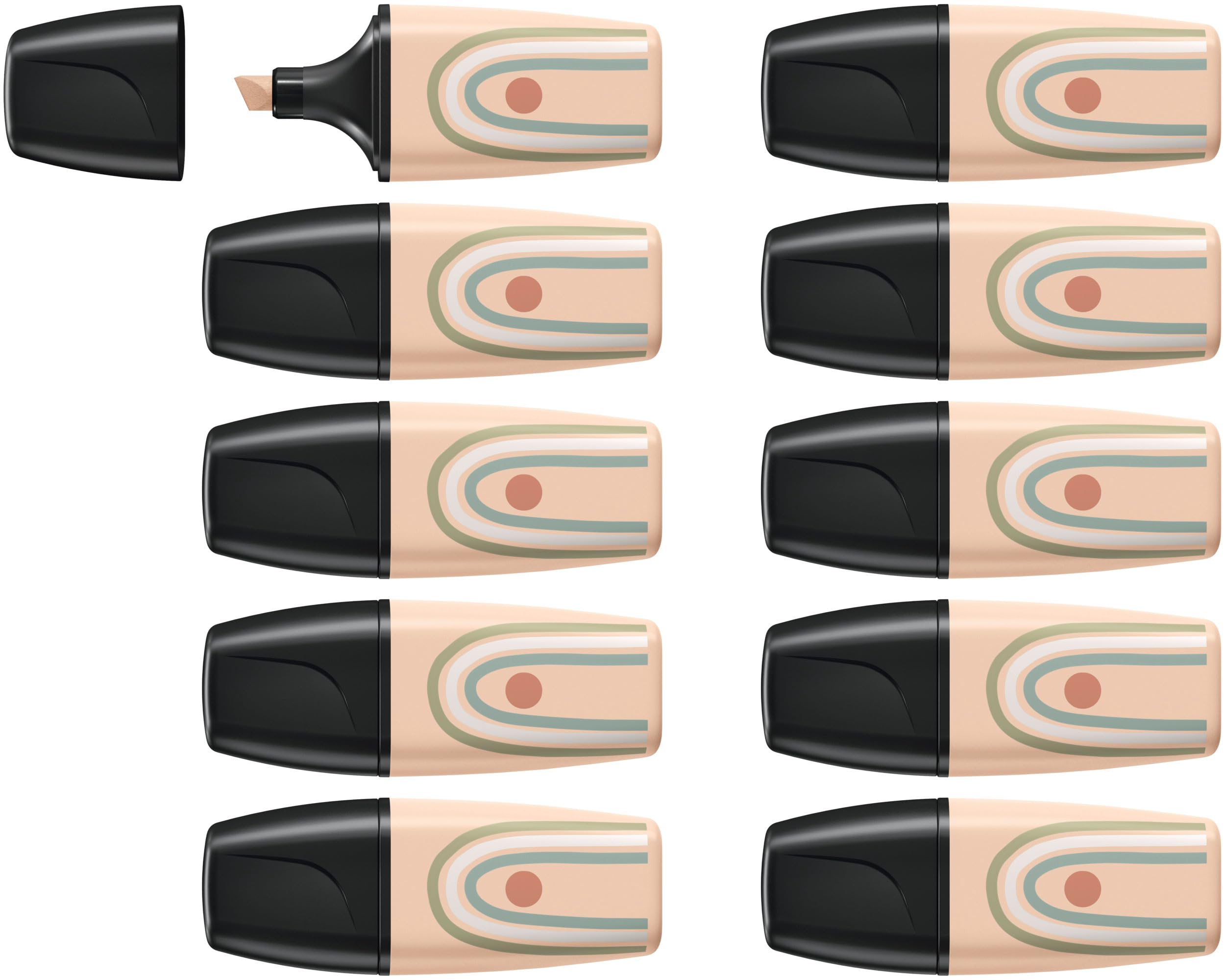 STABILO BOSS MINI Naturevibes - Highlighter - Pack of 10 - Beige, 1 count (Pack of 10)