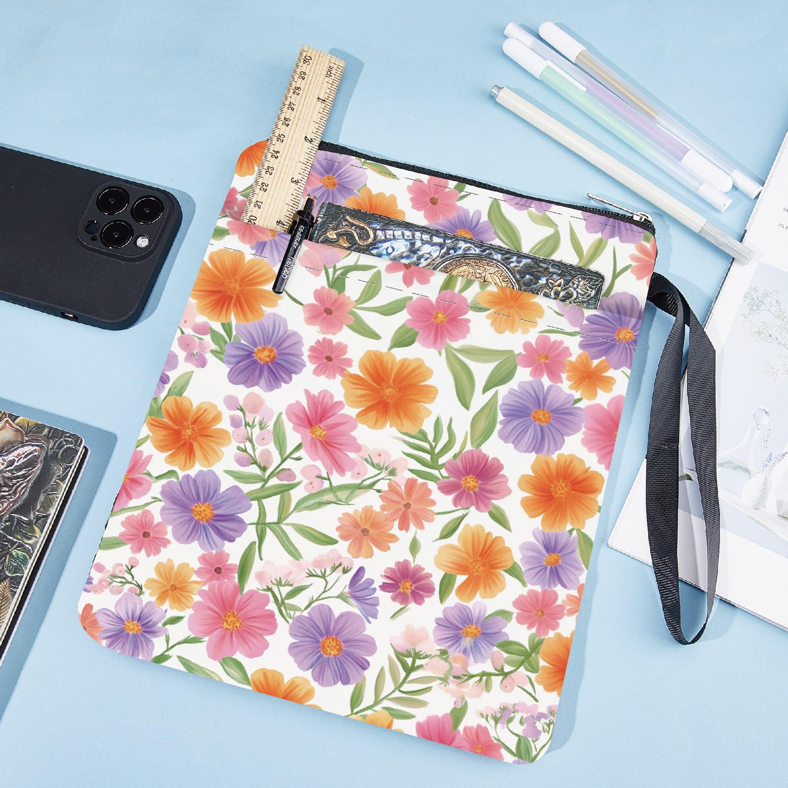 Housse De Protection Pour Livre De Poche Avec Fermeture éclair - Motif Escargot Mignon - Noir - Taille M - 27,9 X 22,9 Cm - Pour Amateurs De Livres