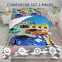 Vista 373 de Axolotl Kid Comforter Set Twin Size,Racing Car Bedding Set for Boys Girls Teen Kids Children Racing Gifts,Race Cars Quilt Bed Set with 1 Comforter 2