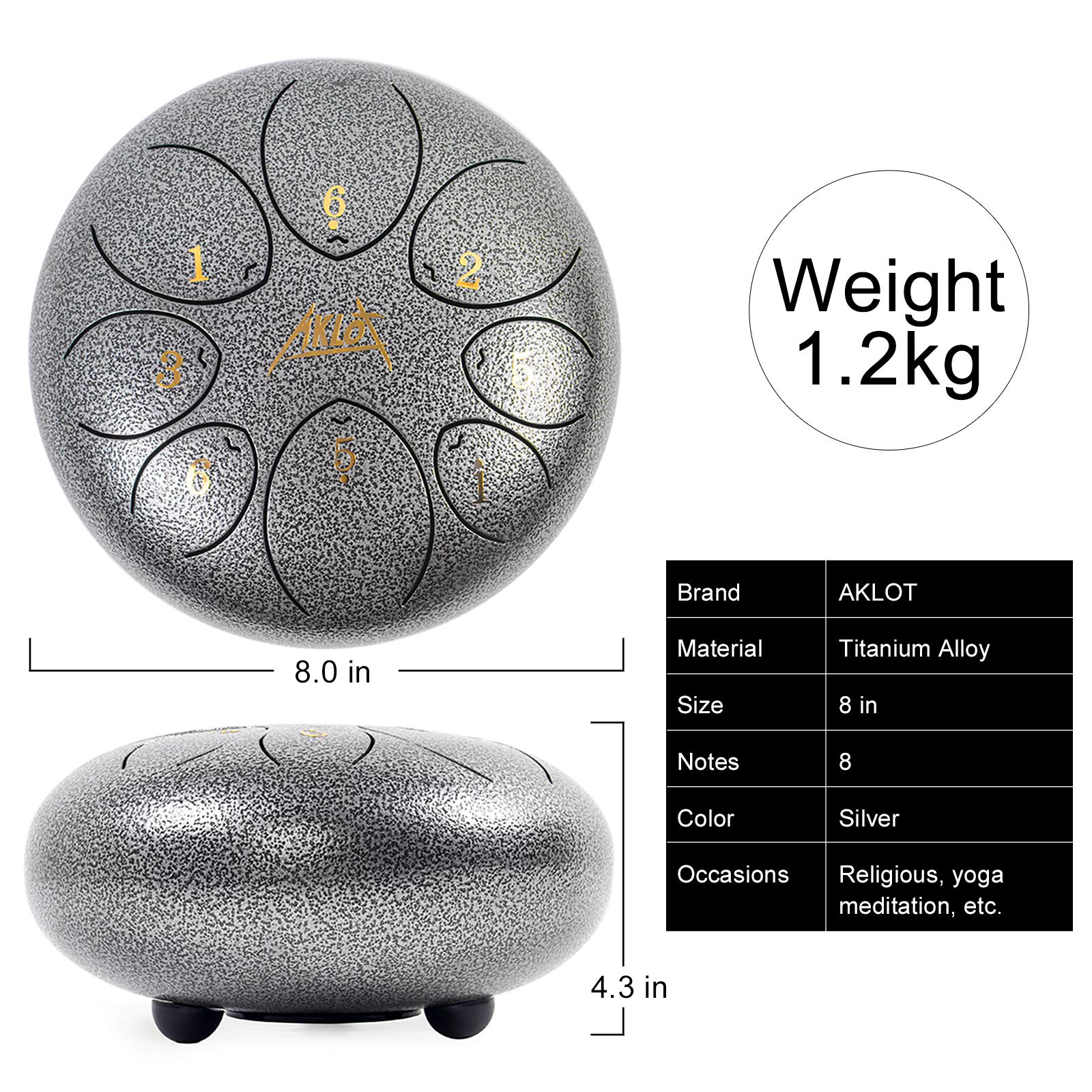 Tambour à Langue En Acier – 11 Notes De 15,2 Cm – Tambour à