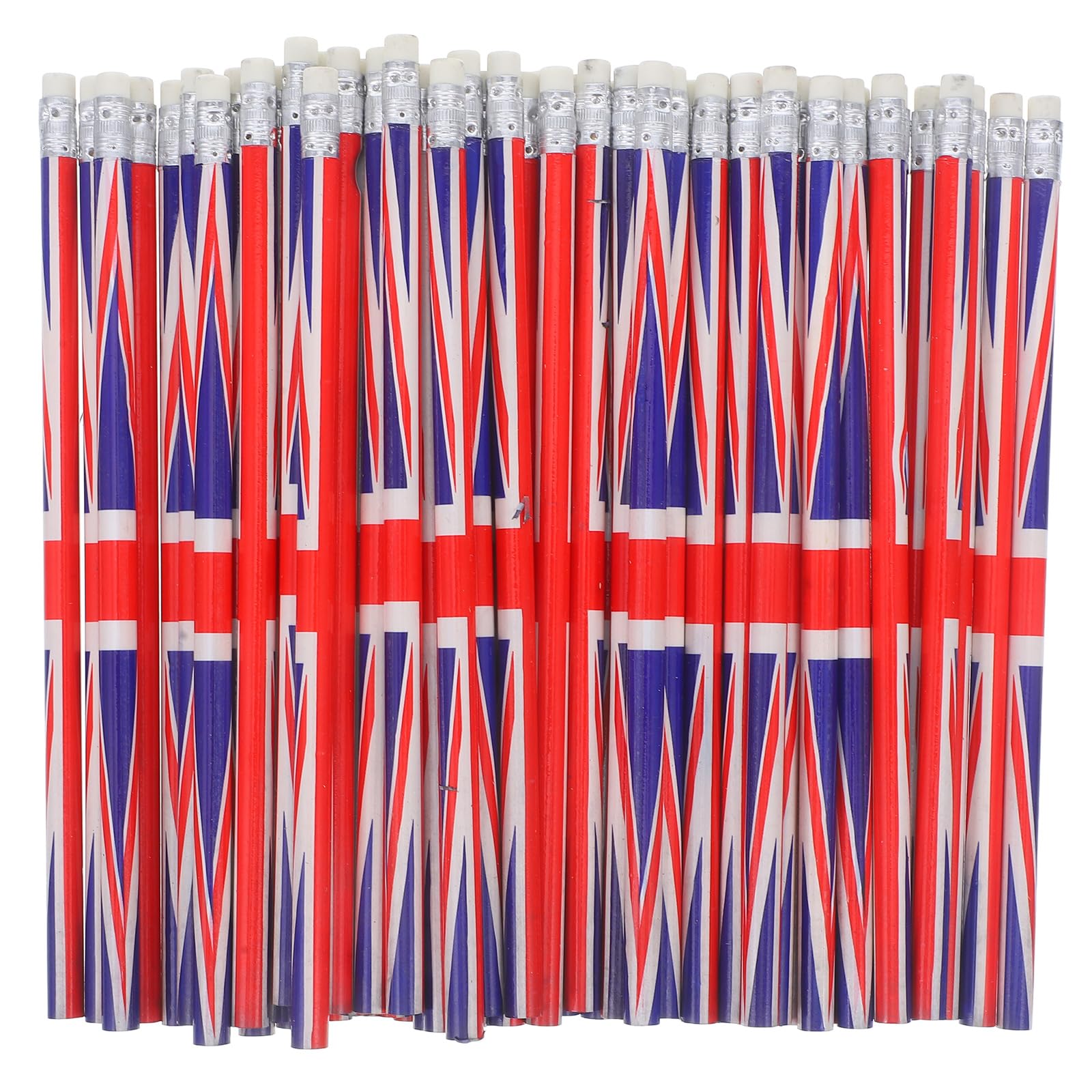 Baluue 60 Crayons en Bois Drapeau Britannique pour Fêtes et Célébrations, Légers et Faciles à Ranger, pour Étudiants et Enseignants