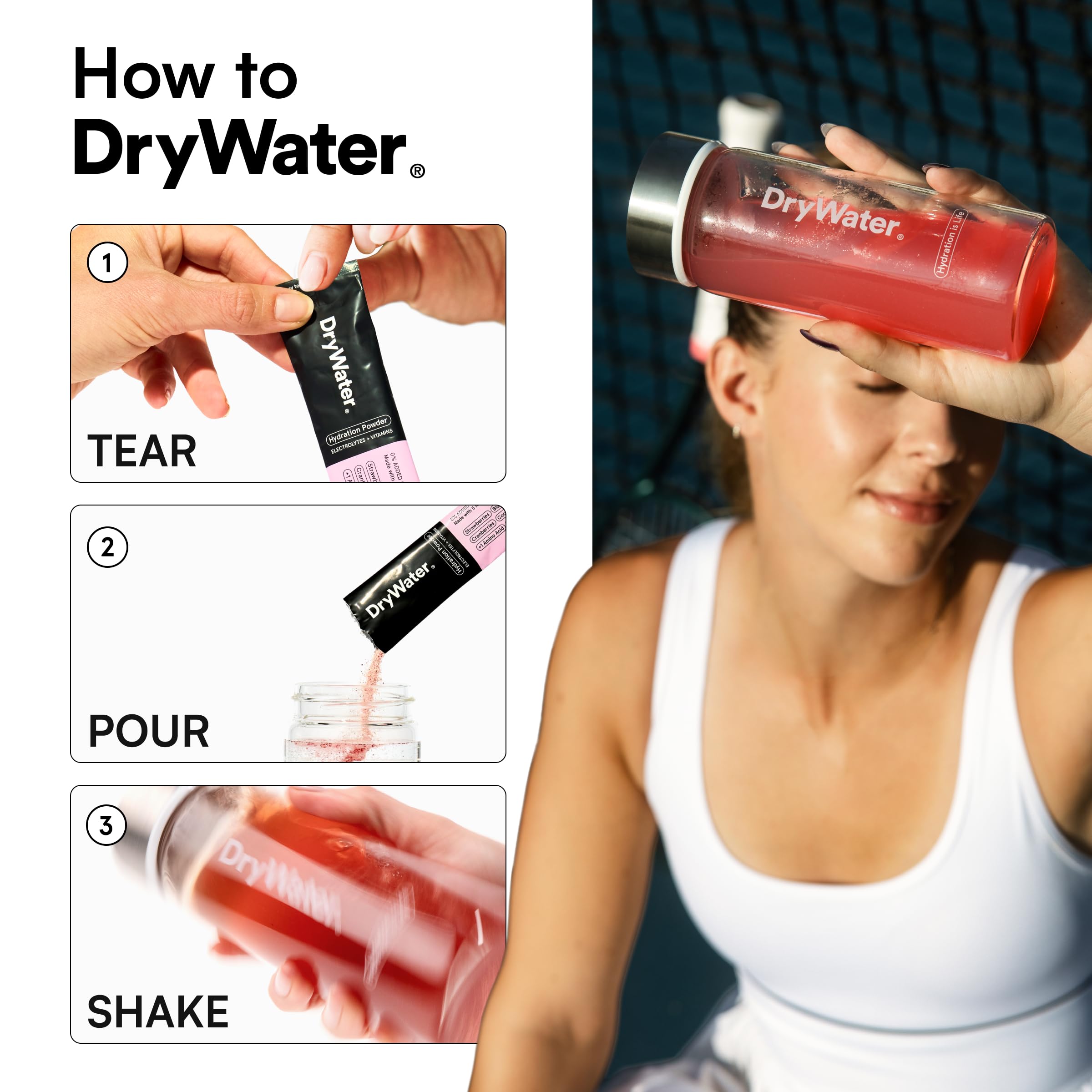 DryWater Electrolytes + Vitamins Hydration Packets, Mixed Berry 12 Pack — Amazon image 9