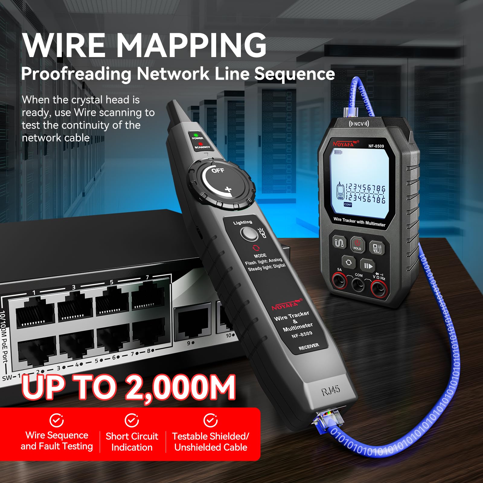NOYAFA Network Cable Tester - Multimeter & PoE Tester -4 NOYAFA Network Cable Tester - Multimeter & PoE Tester -4