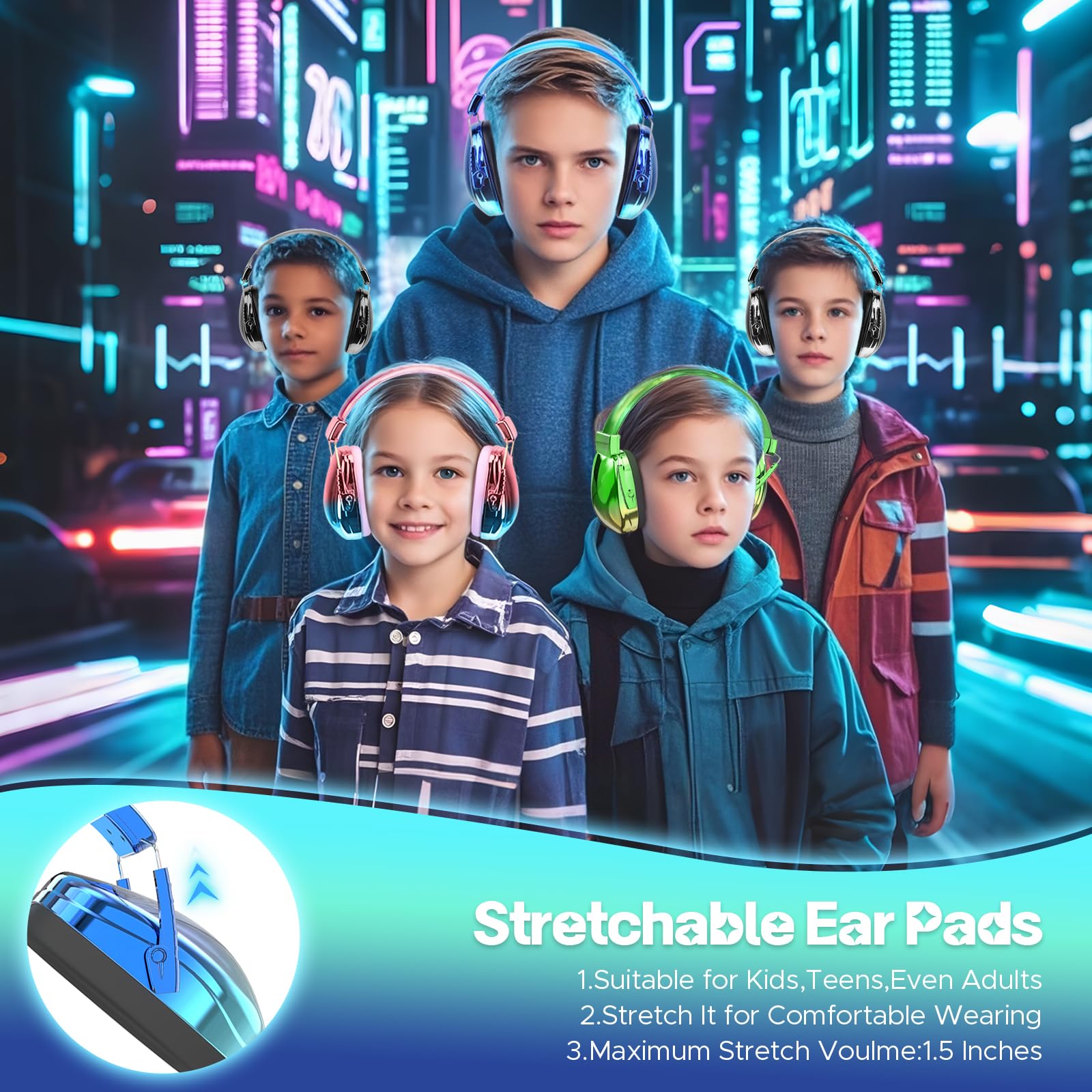 JYPS Kids Ear Defenders Children,Noise Cancelling Headphones Autism - Image 3