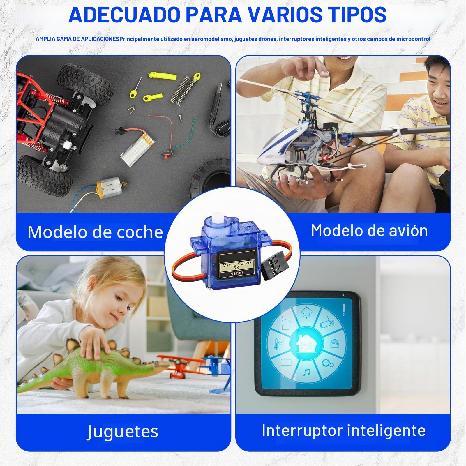 Vaileal 12 unidades 9G Micro Servo Motor: Micro Servo Motor 9G para RC Robot Arm/Mano/Caminar Helicóptero Barco Avión Helicóptero Coche Modelos de Vehículo Control con Cable Mini Servos Arduino