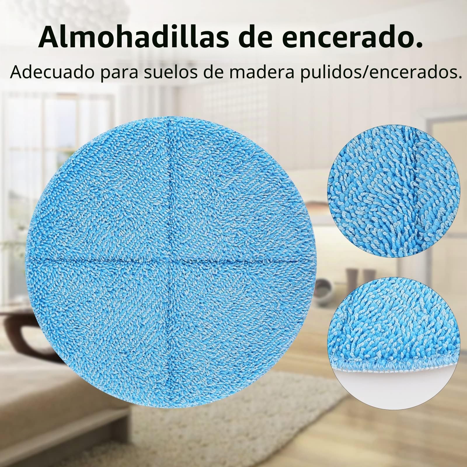 8 Almohadillas de Limpieza de Microfibra de Repuesto de Fregona eléctricas | 18,5 cm/7.3 Pulgadas Almohadillas Redondas de fregona giratorias para Limpieza de Suelos