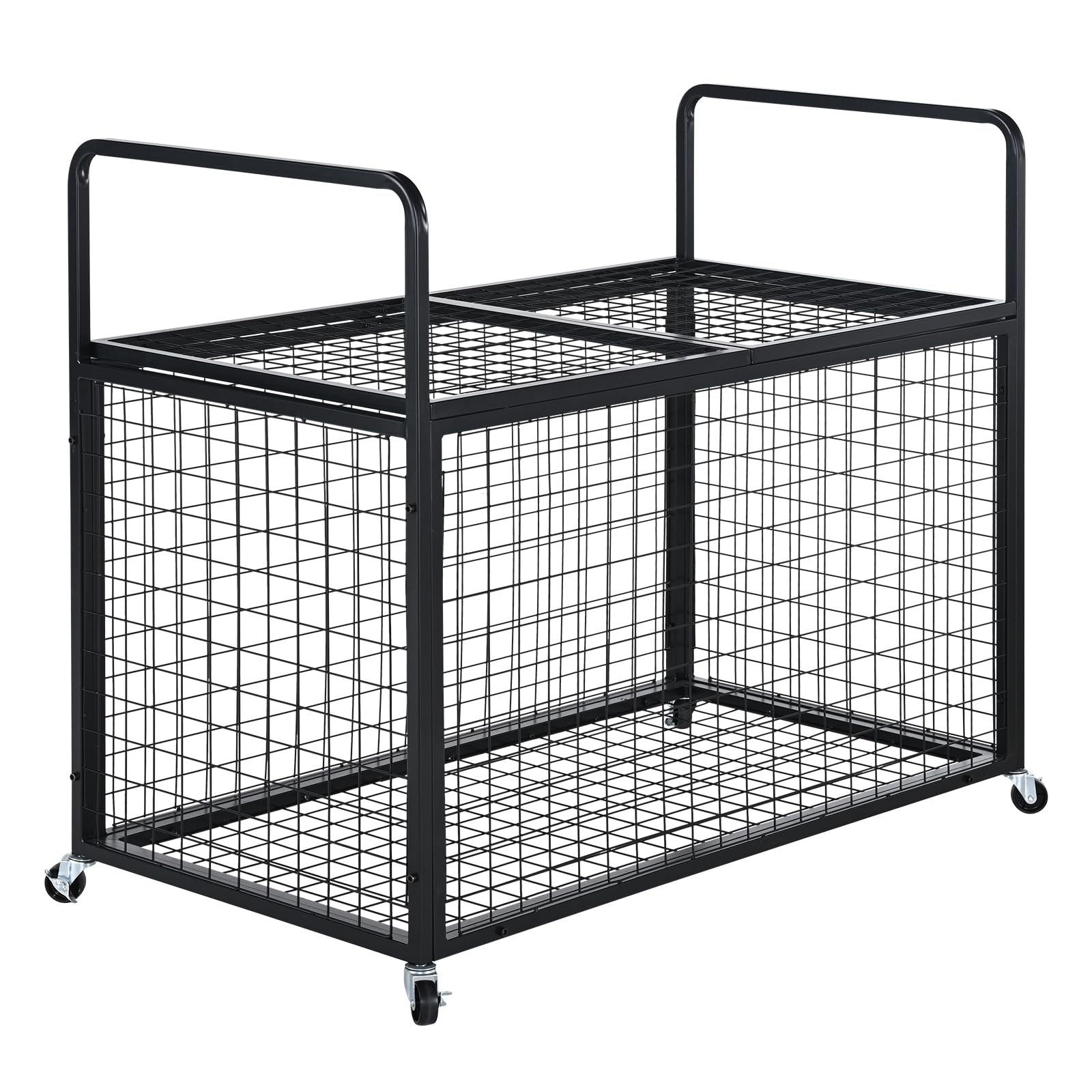 VEVOR Ballwagen Rollwagen 1150 x 610 x 912 mm Sportbällen, Abschließbarer Basketballkäfig Ballkäfig, Sportausrüstung für den Innen- und Außenbereich, Rollbar Aufbewahrungswagen aus Stahl für Garagen