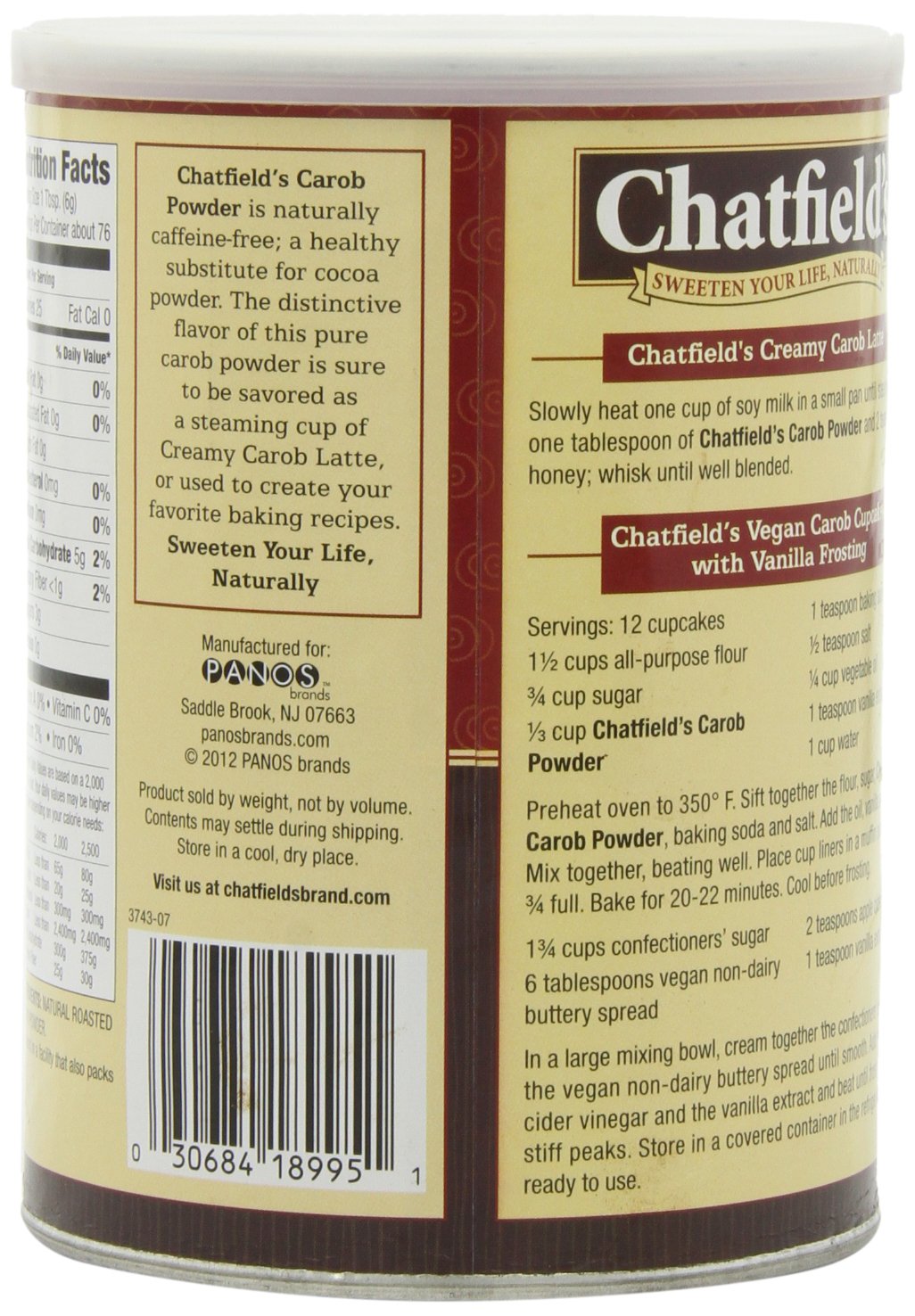 Chatfields Carob Powder, 16-Ounce (Pack of 3)