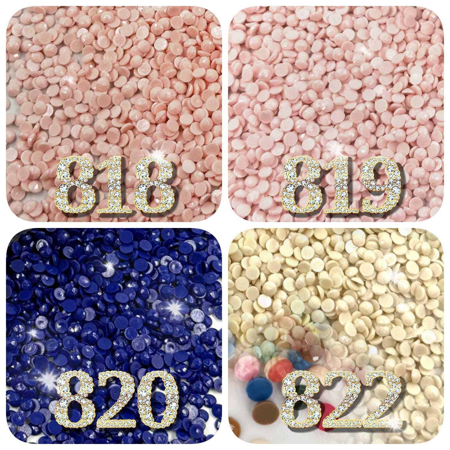 Diamonds Painting Accessories,Replacement for Missing Round Drills 818 819 820 822,Rhinestone Resin Diamond Drill,4 Colors Beads Gems Stones,3500pcs per Color