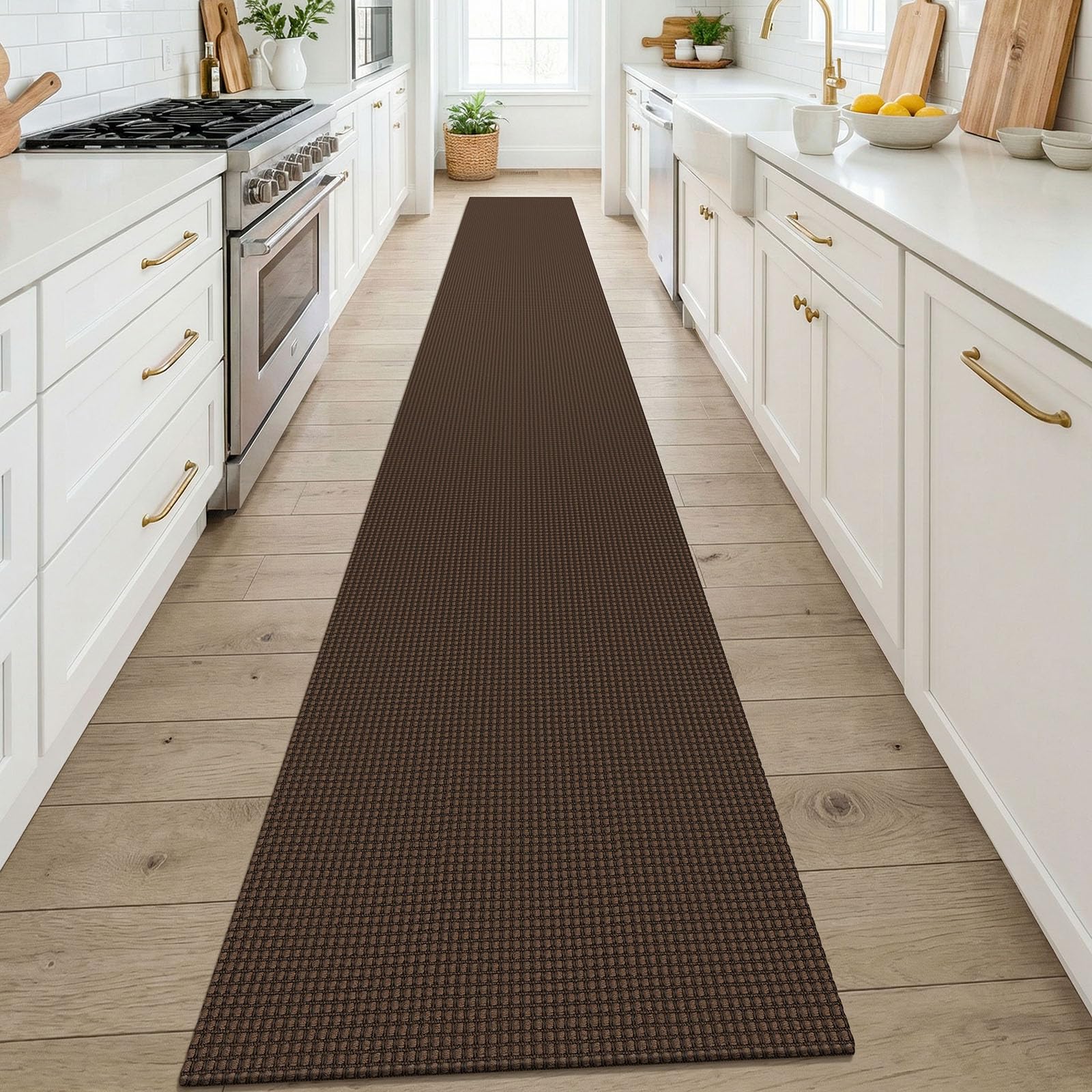 KOZYFLY Long Cotton Rug Runner 61 x 119.3'' Machine Washable Woven Floor — image 1