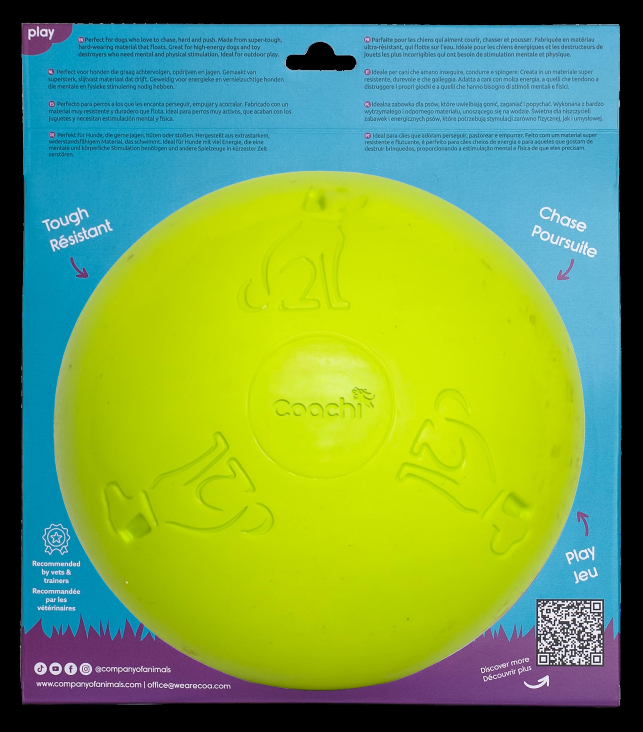 Coachi Pelota para Perros Boomi Ball | Tamaño 250mm | Cal Electrica