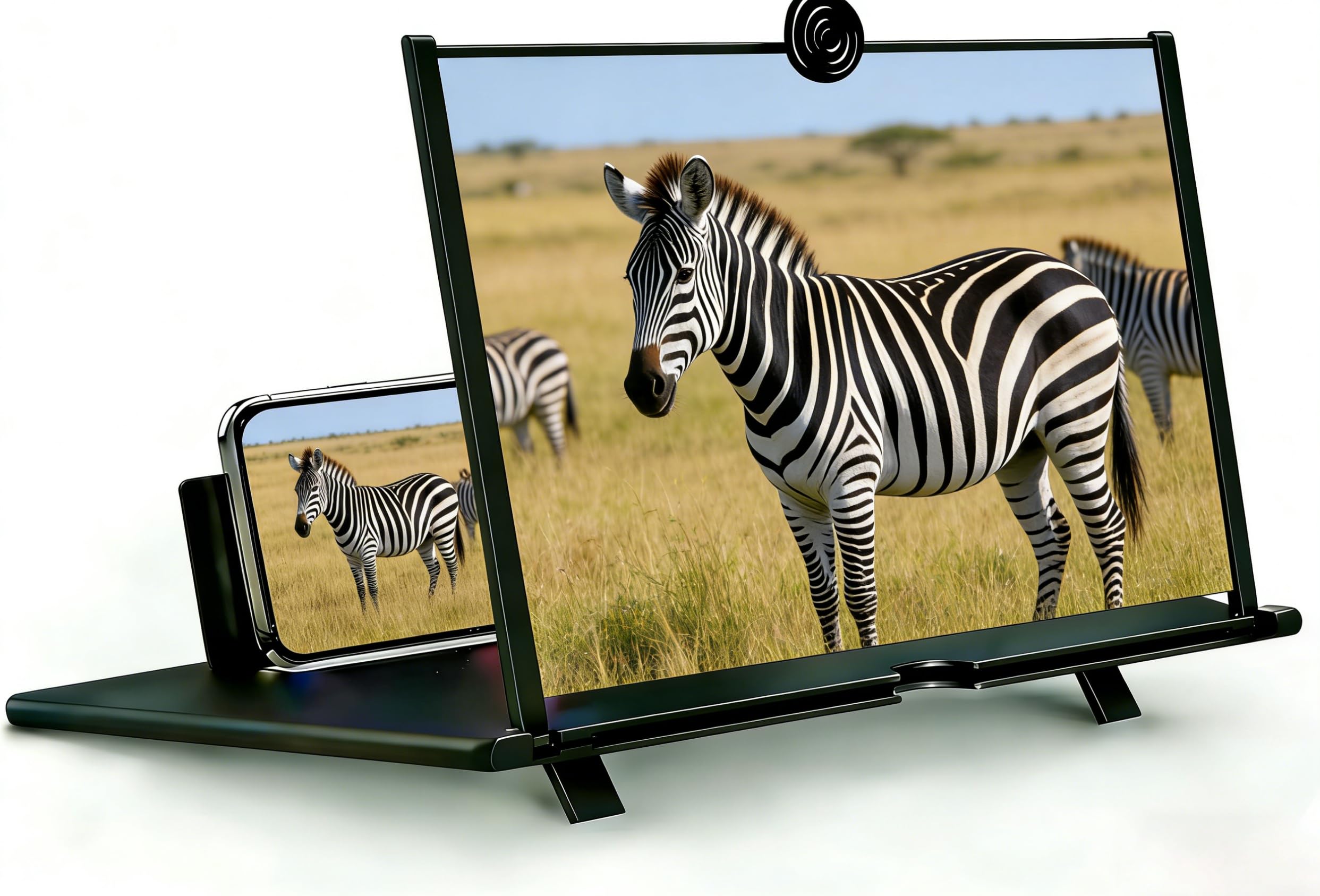 Loupe d'écran de téléphone HD 3D - Amplificateur d'image anti-fatigue avec support pliable