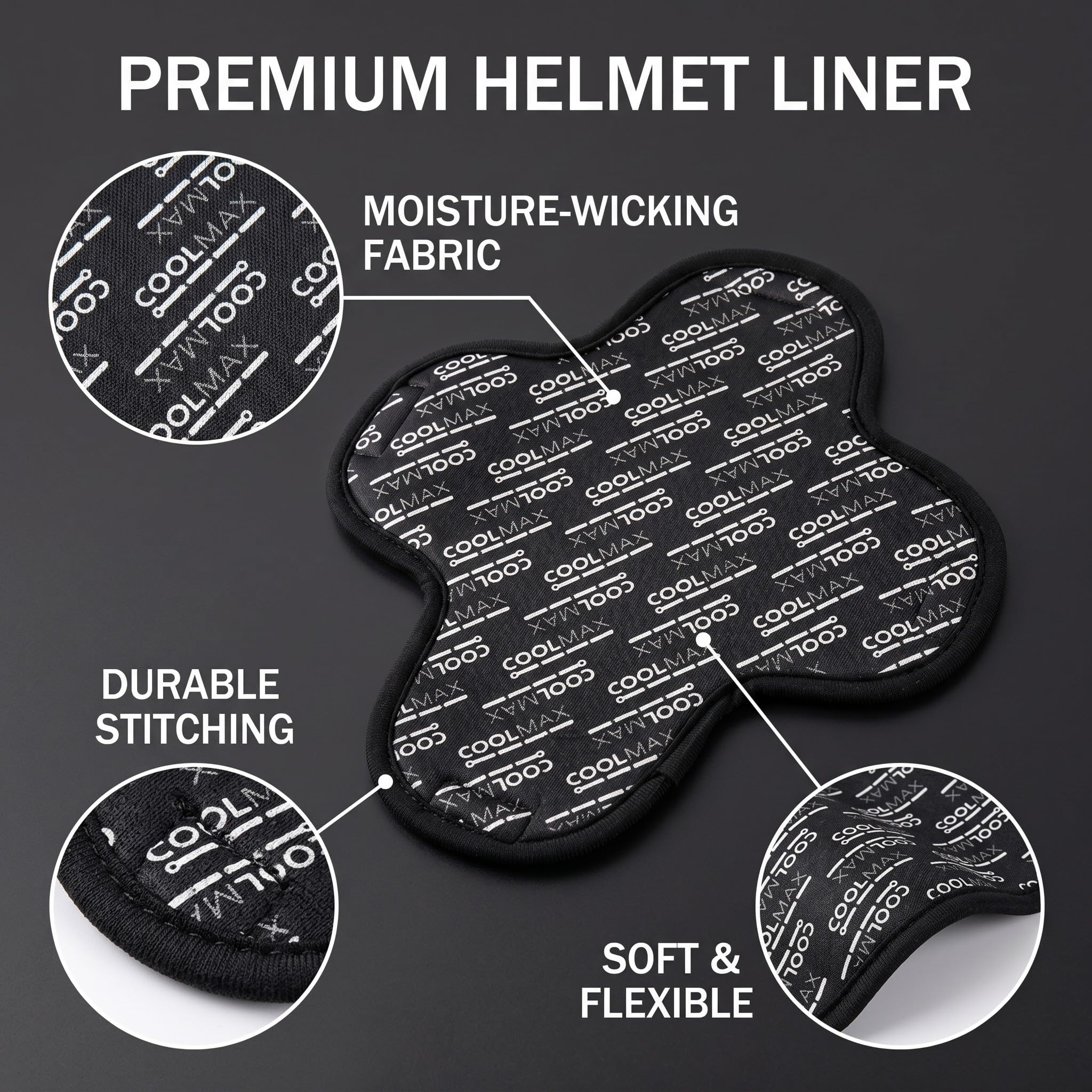 2 Imbottitura casco moto, ricambio per casco da bicicletta, imbottitura in tessuto traspirante e ad asciugatura rapida, assorbe il sudore, adatta a tutti i caschi