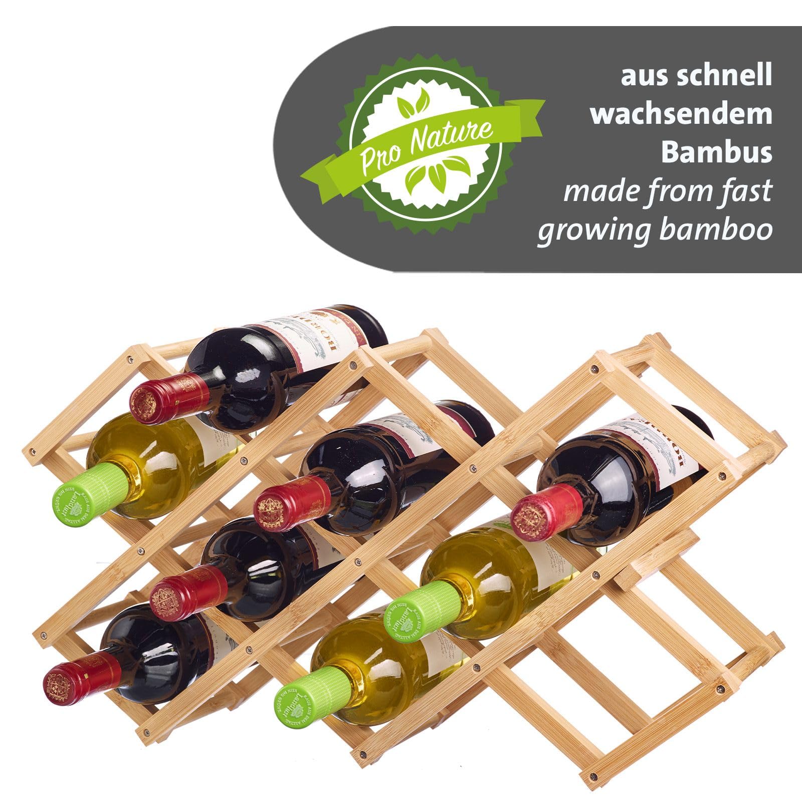 Amazon.com: Westmark Estante para vinos Bene  botellero plegable, estrecho  botellero de madera para hasta 10 botellas, estable y ahorra espacio,  elegante presentacin  bamb : Home & Kitchen