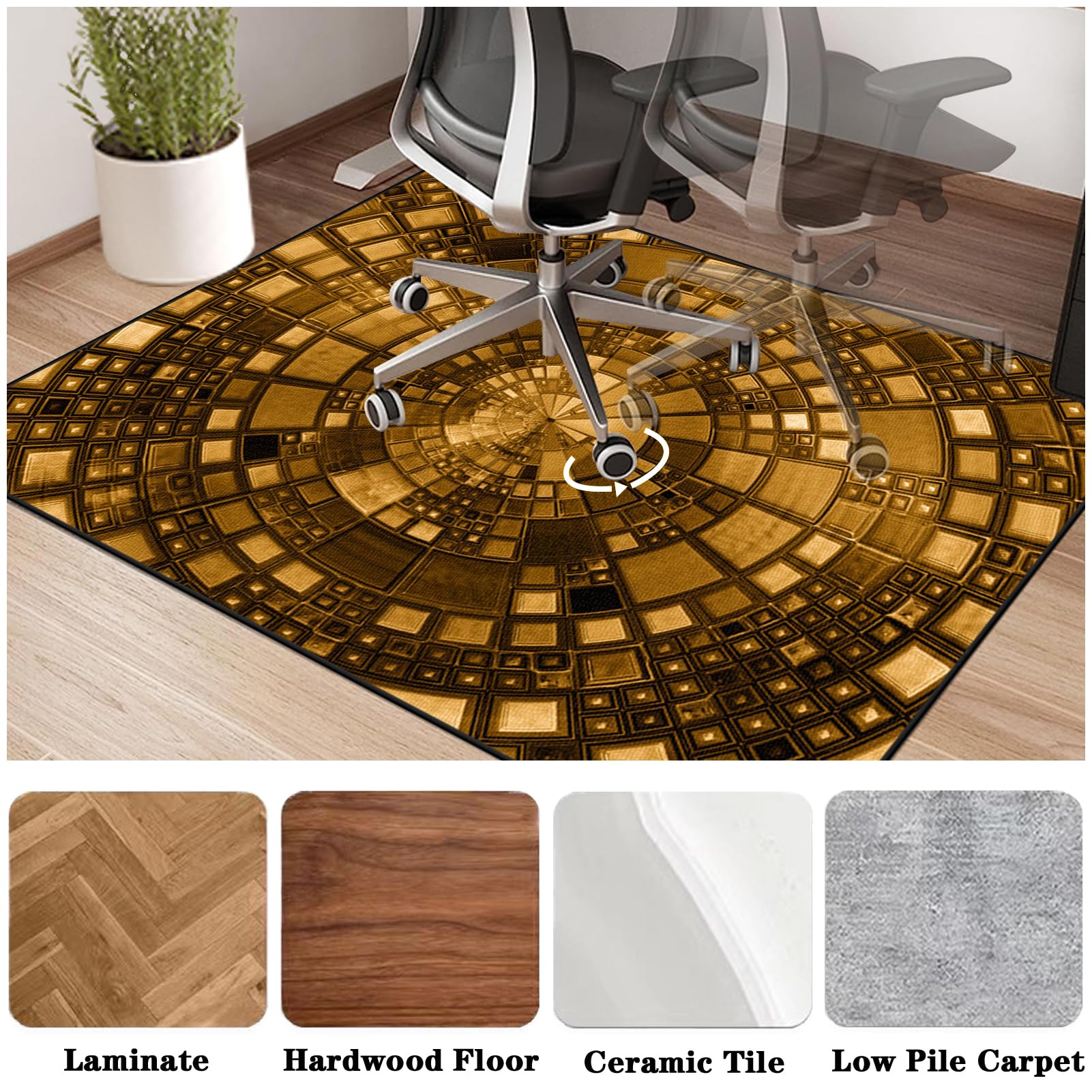 Tappeto Sedia Gaming Tappeto Salvapavimento Antiscivolo Protettore del Pavimento Antigraffio Tappeto per Sedia con Ruote Tappeto per Sedia da Ufficio per Pavimenti Duri Parquet Laminato 70 x 100 cm