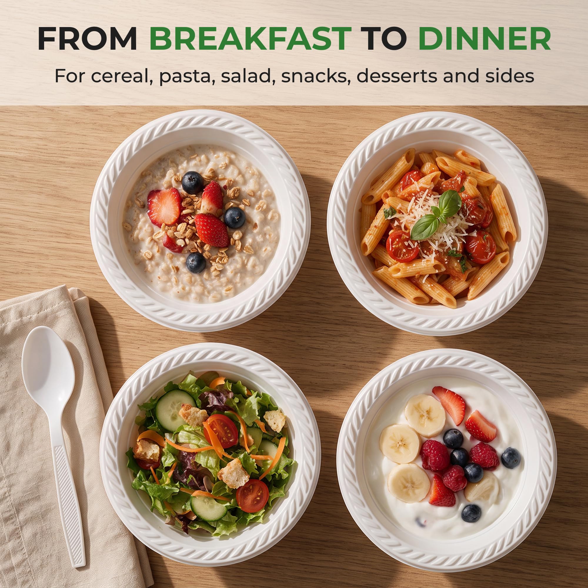 Disposable Plastic Bowls & Plates - Bulk Pack -6