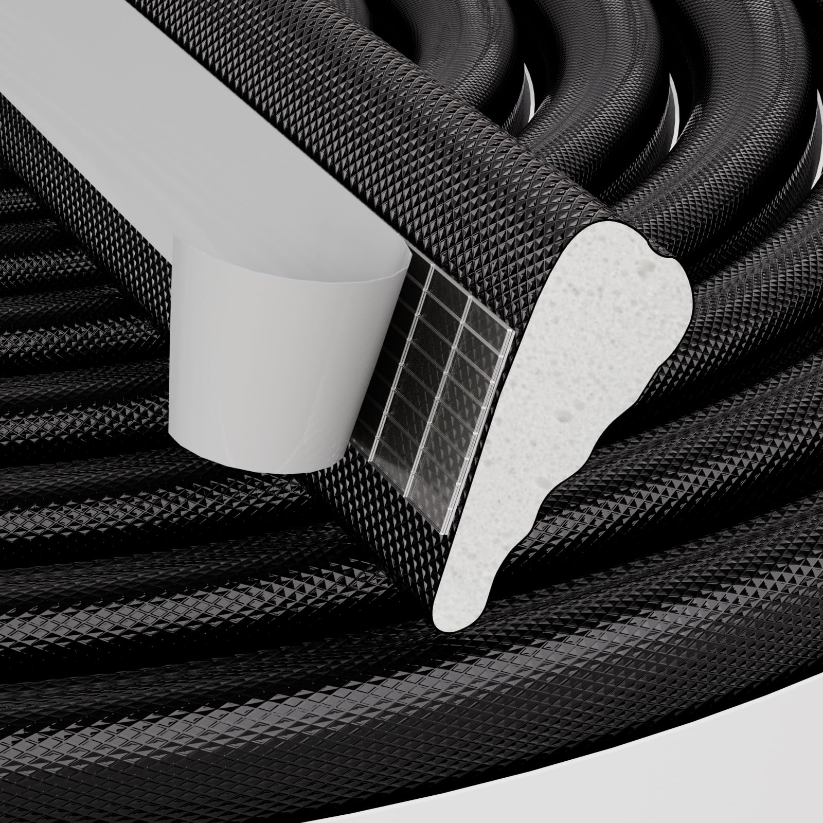 ESUFEIR 118" Wedge Sliding Window Weather Stripping Door Gap Filler,Adhesive Window Insulation for Winter Door Seal Strip,Soundproof Foam Tape for