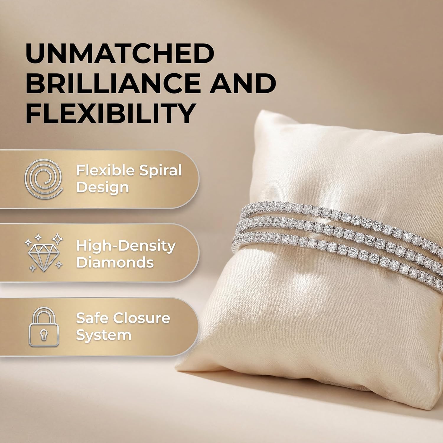 Adjustable Slider Bracelet for Women 18K Gold Plated Cubic Zirconia Bracelet Dainty Fashion Jewelry Gift Wrist Fit Up to 8.43 In