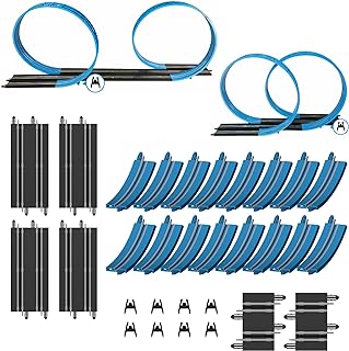 AGM MASTECH Extension Set #4-26 Piece Track(16 Loop Tracks, 4 Straight Tracks, and More) Expansion Accessory Pack - for Use with 1: 64 Scale AGM MASETCH Slot Car Race Track Systems