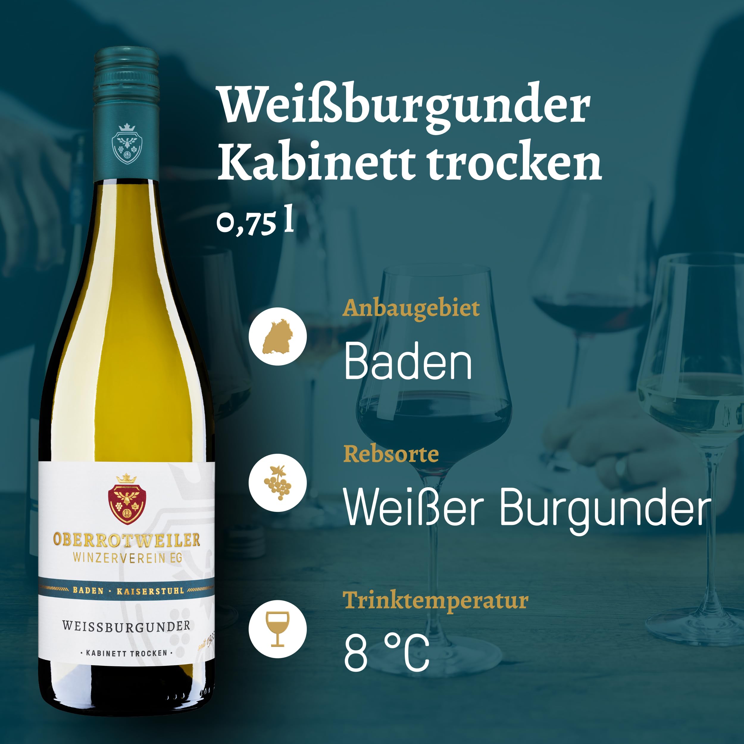 Oberrotweiler Lagenwein Wein-Paket - Probierpaket mit Grauburgunder & Weißburgunder aus der Lage Henkenberg & Spätburgunder Eichberg - für Genießer & besondere Anlässe (3 x 0,75 l)