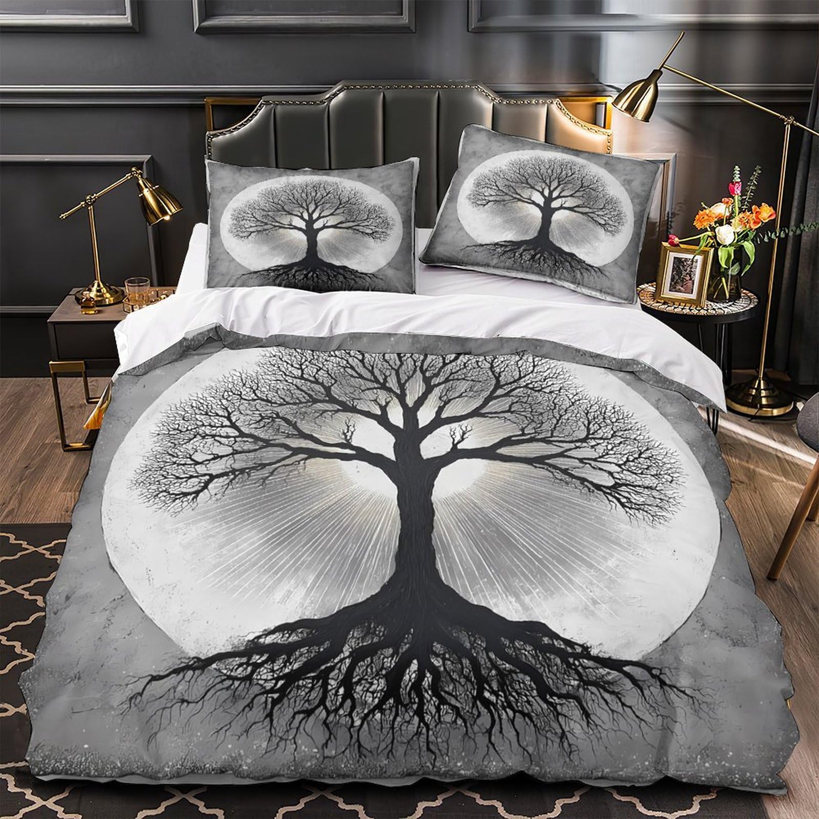 Parure de lit jardin botanique 200x200 créant une ambiance zen pour chambre de garçons et filles