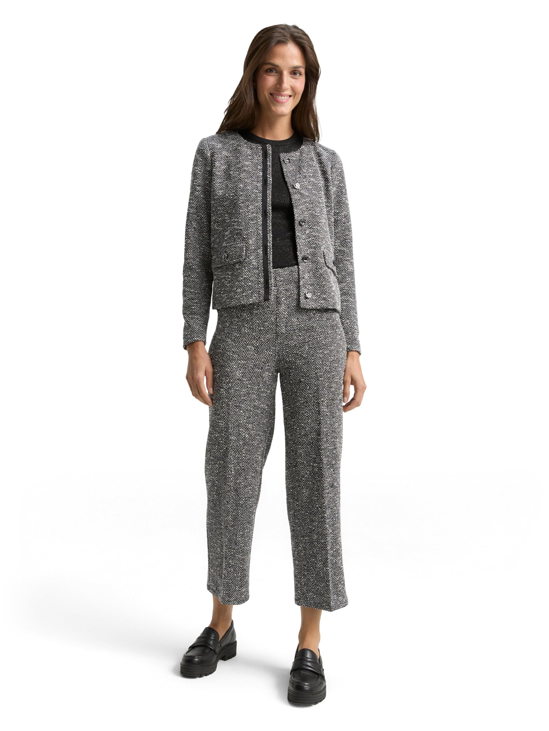 TOM TAILOR 1048647 Giacca Bouclé Regular Fit Donna