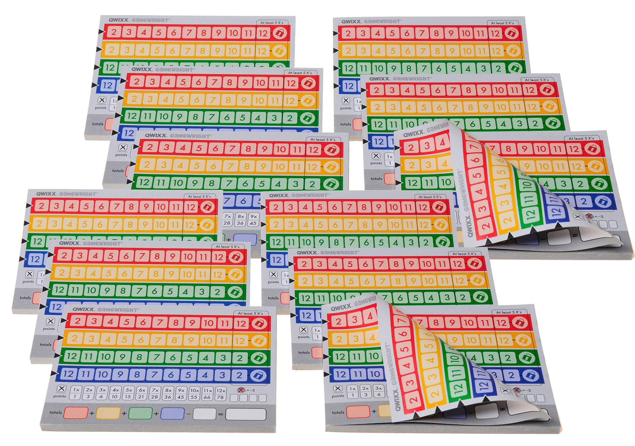 QWIXX - Recharge BLOC DE SCORE (3x80 fiches) - Des dès en bois : Jeux de  société - Jouets en bois - Location de jeux