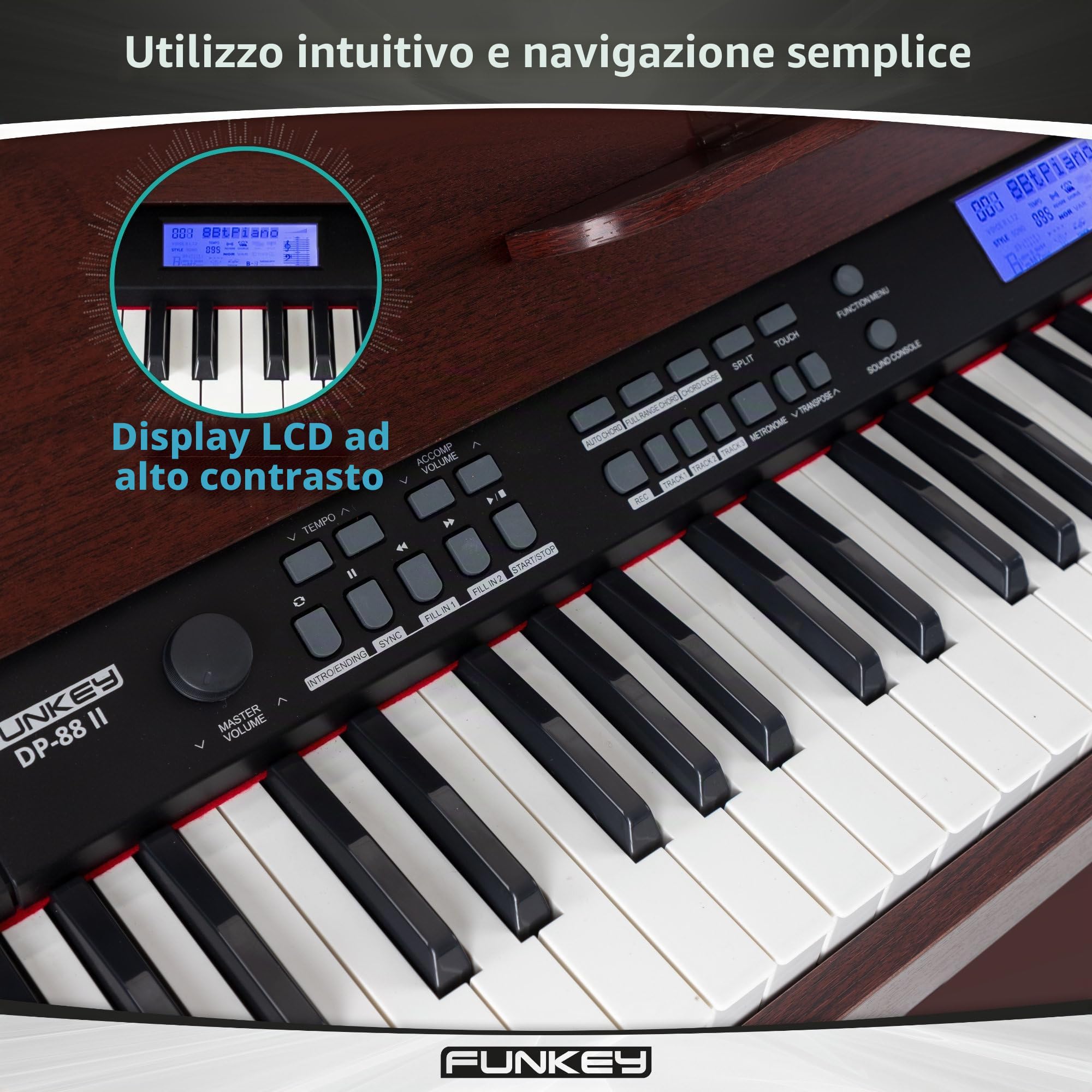 FunKey DP-88 II Pianoforte digitale marrone
