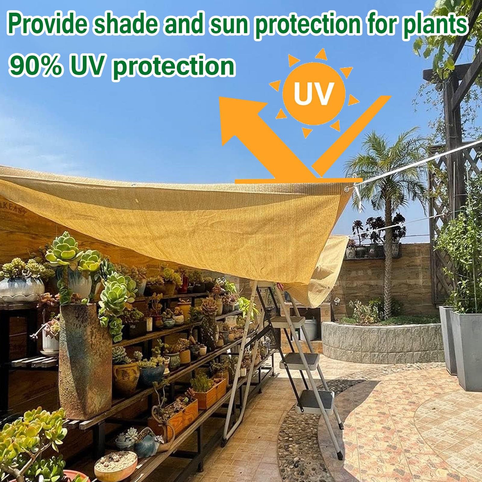 Windschutz & Sonnenschutz, Reißfestes Atmungsaktives Schattierungsnetz für Balkon, Terrasse, Garten, Parkplatz i Schwimmbad, 3 x 6 m, Braun