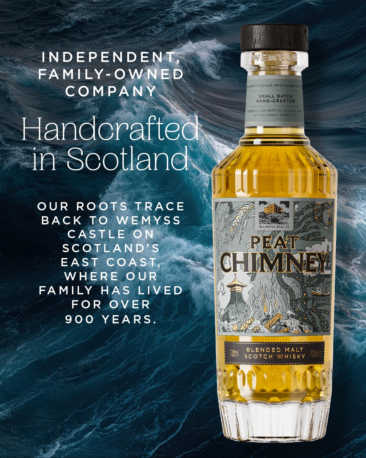 Peat Chimney Wemyss Malts Blended Scotch Whisky mit Geschenkverpackung (1 x 0.7 l)