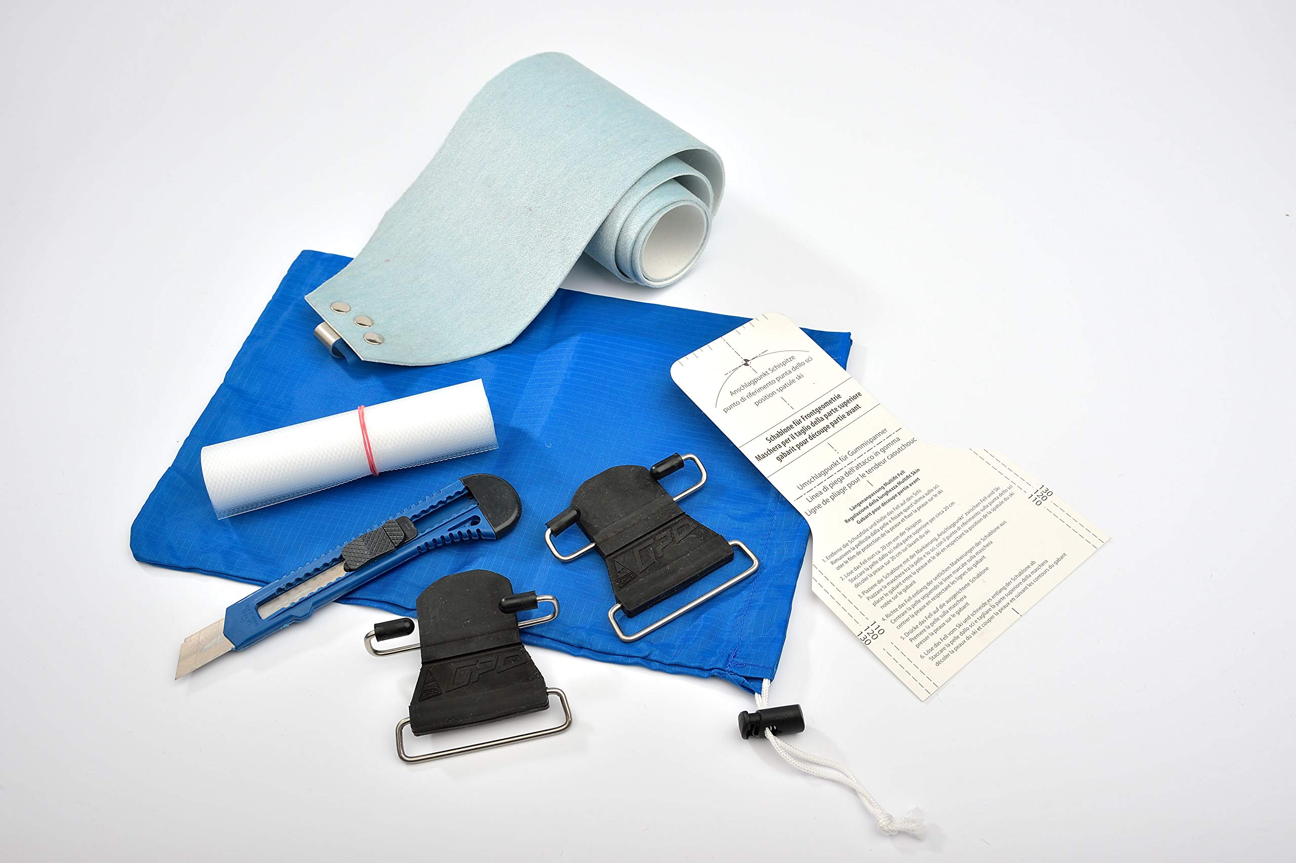 GPO Tourenski-Fell | Mohair-Mix, All-IN-ONE Box L 200 cm | perfekt für Anfänger und Fortgeschrittene