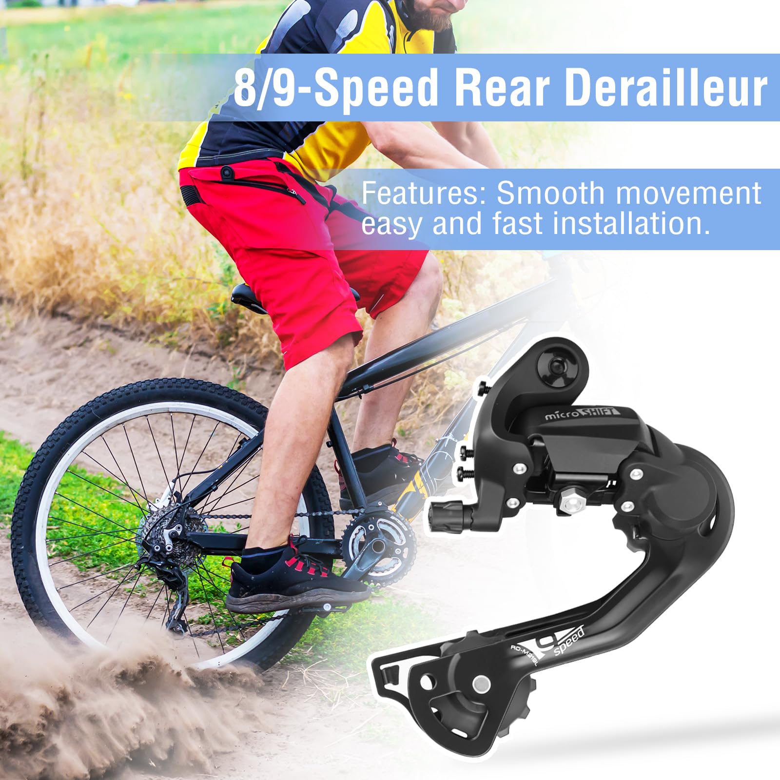 MEGHNA Deragliatore per bicicletta da 6/7/8/9 velocità, adatto per mountain bike/City Bike/Road Bike