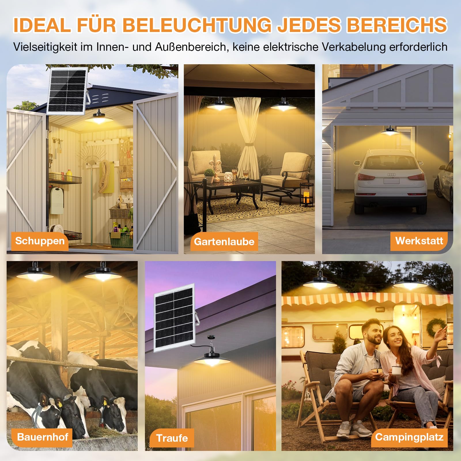 Solarlampen Außen mit Bewegungsmelder Hängend, Extra Hell LED Solar Hängeleuchte Lange Betriebsdauer mit 4000mAh Akku, 5 Modi, Timer, IP65 für Garten Terrasse Balkon Innen(4 Lampe, Warmweiß)
