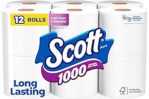 Papel Scott, 12 Rolls of 1000 sheets Bath Tissue