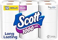 Vista 18 de Scott - 1000 hojas por rollo de papel higiénico, 4 rollos, toallas de baño