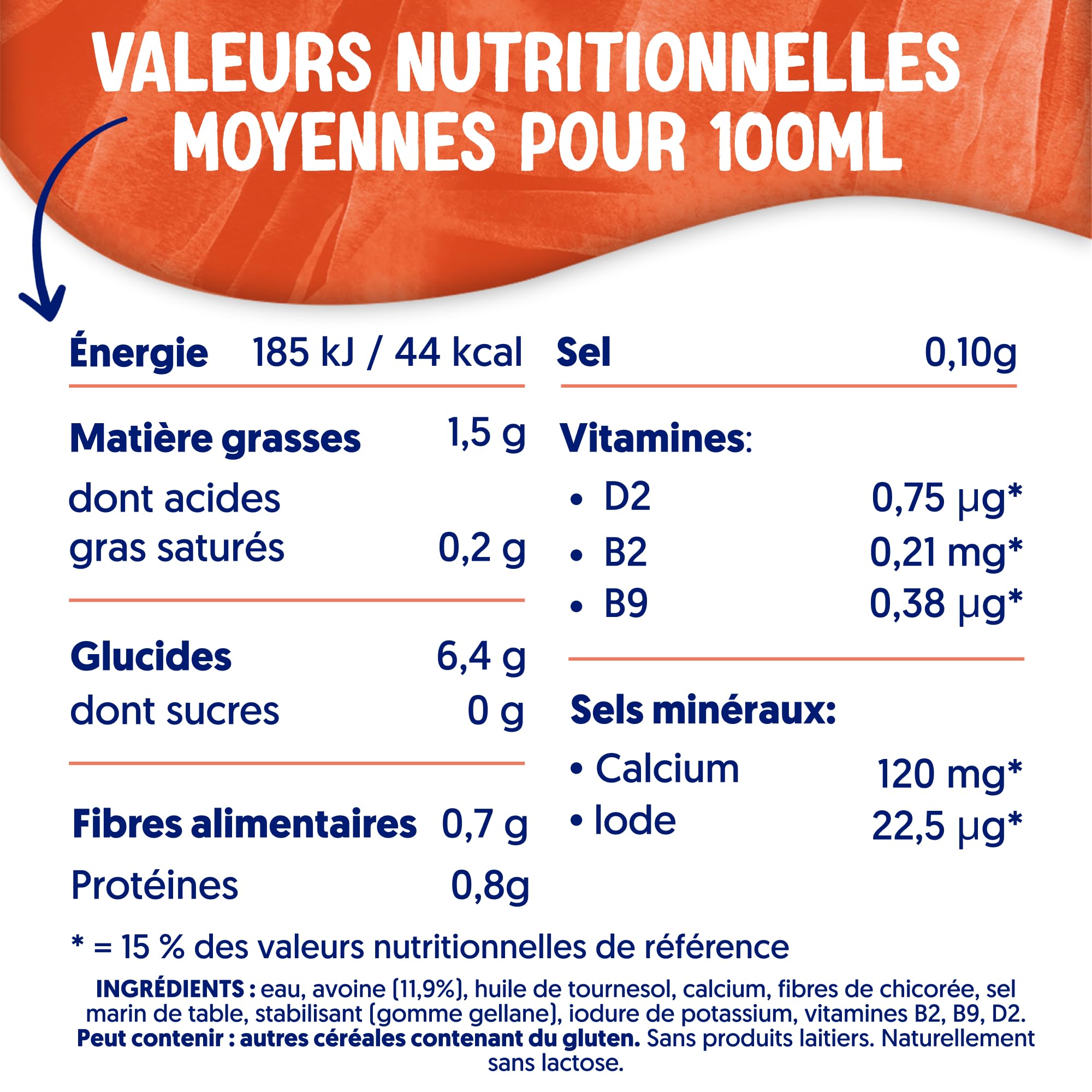 Alpro - Boisson Végétale - Avoine Sans Sucres - 1L - Lot de 8x1L