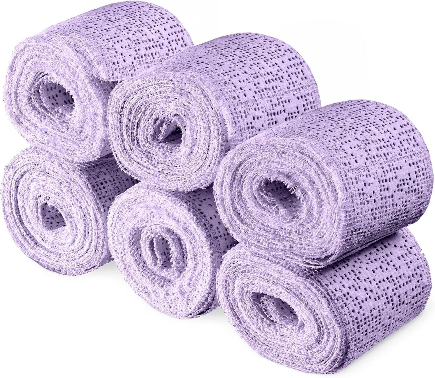 Navaris Vendas de yeso - 6x Venda de escayola para modelado - Vendaje para hacer moldes del cuerpo arte creativo - Vendas de 5 x 300 cm - Violeta
