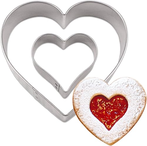 Miniatura 8 de Valentine Heart Linzer - Juego de 2 cortador de galletas de alta calidad, fabricado en Estados Unidos por Ann Clark