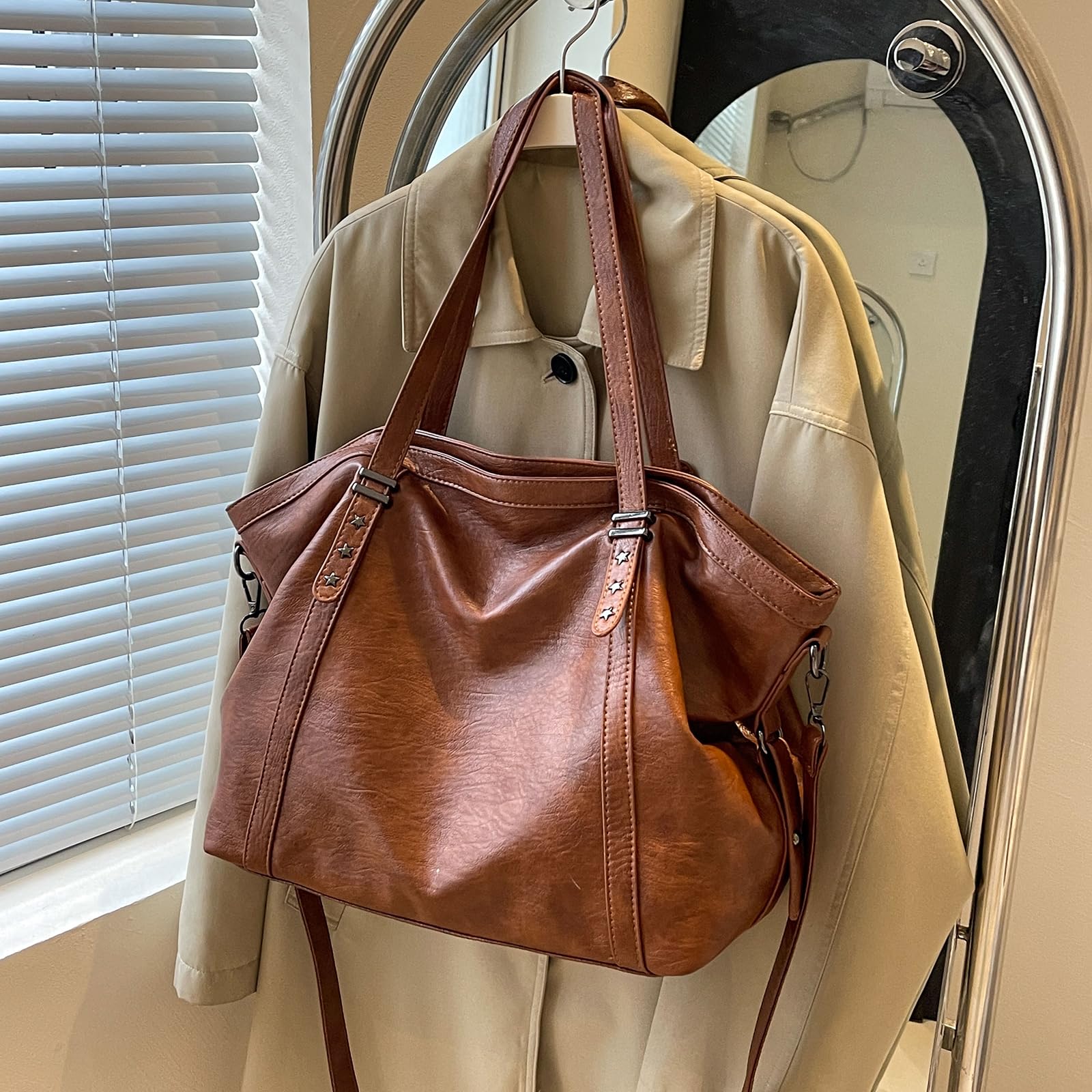 Große Kapazität PU-Leder Casual Tote Bag Damen Weiche