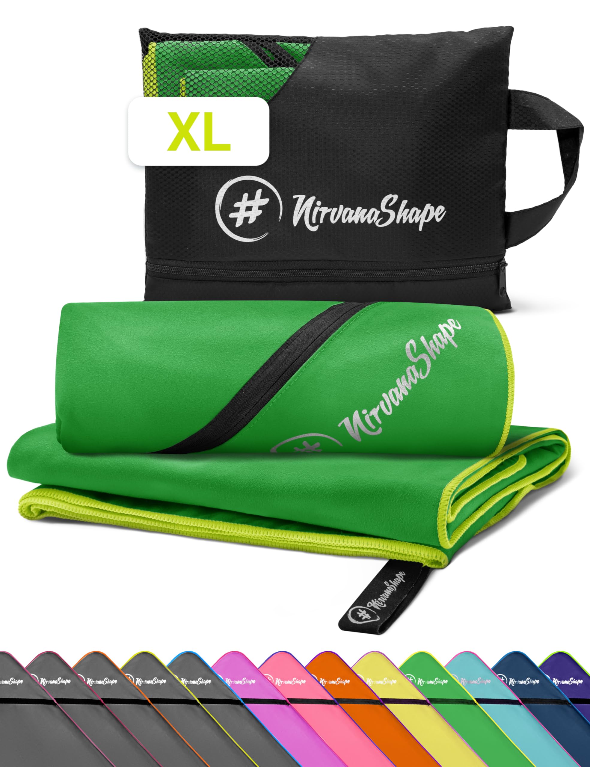 NirvanaShape Microfiber - Large Towel for Beach, Travel, Fitness, XL 200 x 100 cm